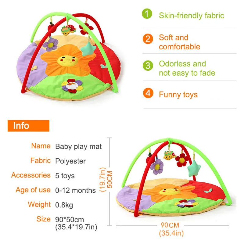 Детские игровые коврики babyinside мягкое детское игровое одеяло детский тренажерный