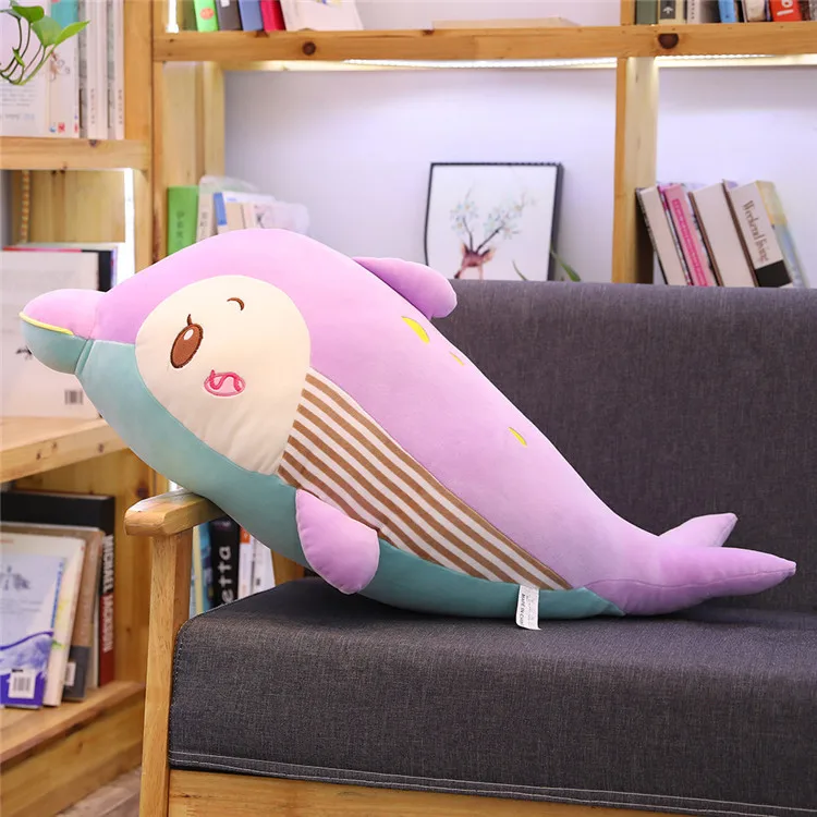 45-95 см милые Новые Красочные Дельфин морские животные игрушка плюшевая Мягкая кукла подушка для сна подушка подарок на день рождения для