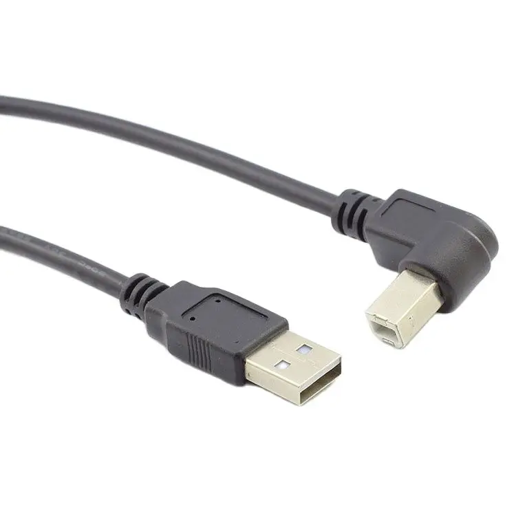 5FT 30cm 50cm 1m 1.5m 90 Degree Left Up Down Right Angle USB 2.0 Printer Cable Type A Male To Type B Male Foil Braided Inside usb printer cable