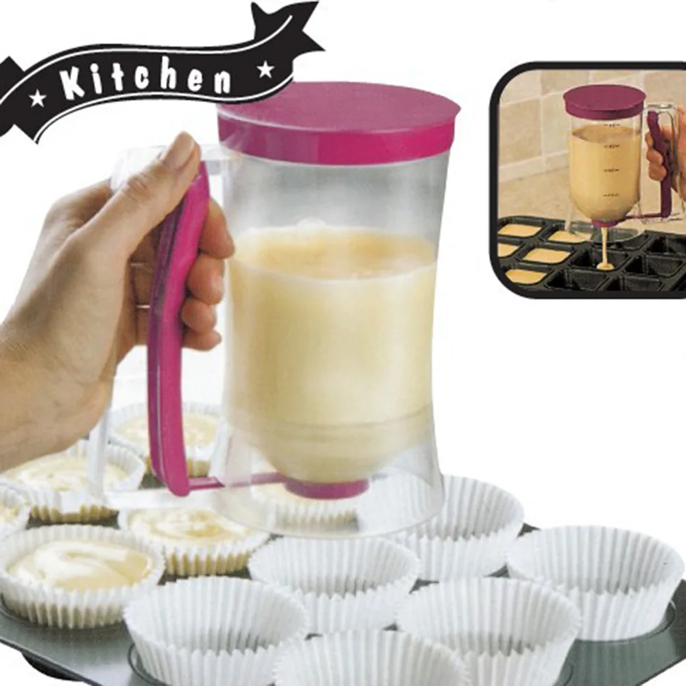 

Pancake Batter Dispensers with Measuring Label for Baking Cupcakes Waffles Muffins Cupcakes Cakes Cream Separator Measuring Cup