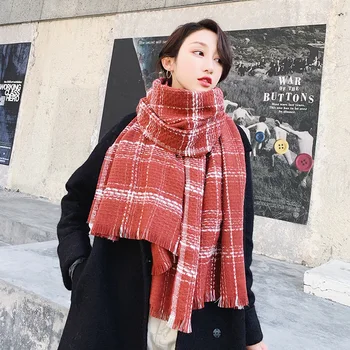 

2019 Womens Plaid Scarves Lady Winter Autumn Long Scarf High Quality Female Shawl Hot Sale Warm Scarves