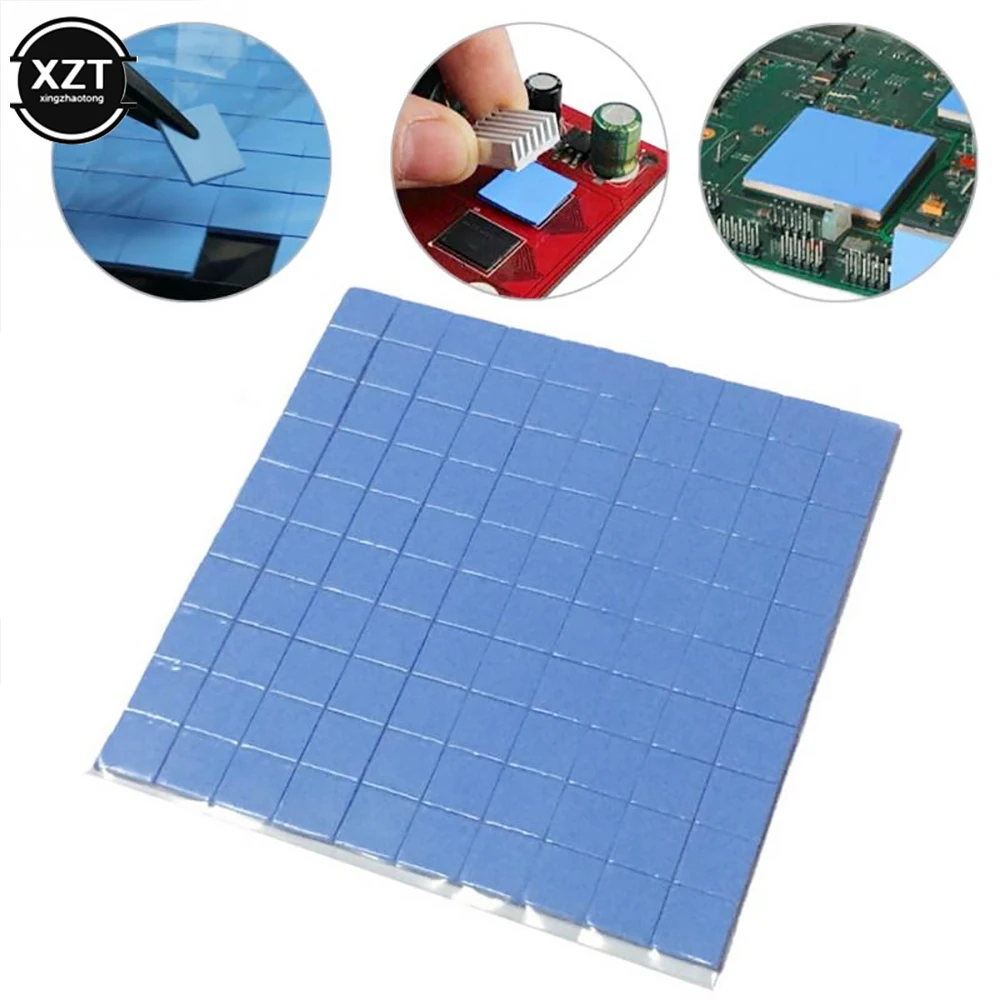 Conductive Heatsink Plaster Grease Paste Adhesive Computer PC Fan Cooler Silicone Heat Sink GPU CPU Thermal Pads 100Pcs/Sheet