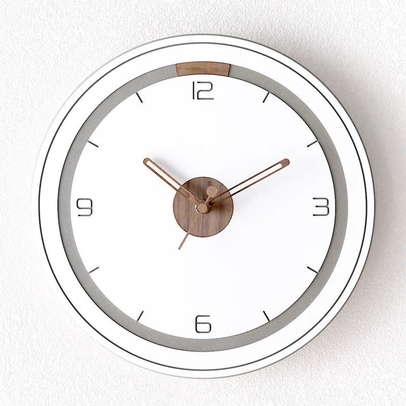 

Creative Wooden Wall Clock Simple Modern Design Nordic Brief Wooden Clocks Wall Hanging Watch Home Decor Silent 12 inch
