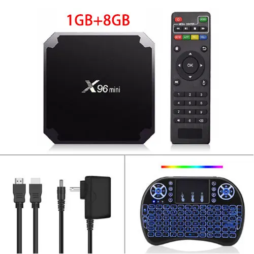 X96 Мини ТВ приставка 2 Гб 16 Гб Amlogic S905W Smart Android tv Box 7,1 2,4G беспроводной wifi 4K HD X96 мини медиаплеер телеприставка - Цвет: 1GB 8GB I8 Backlit