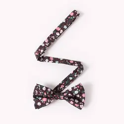 2019 винтажный цветочный принт галстук-бабочка для мужчин Жених Свадебная вечеринка Gravata Тонкий цветочный галстук-бабочка для худой шеи