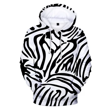 

Animal texture fashion print zebra hoodie Sweatshirts in men/women Harajuku Long Sleeve autumn warm Plus Size 3D cool clothes