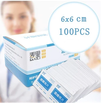 

100PCS Pads Wet Wipes 70% Isopropyl First Aid Home Skin Cleanser Sterilization Portable Professional Alcohol Swabs