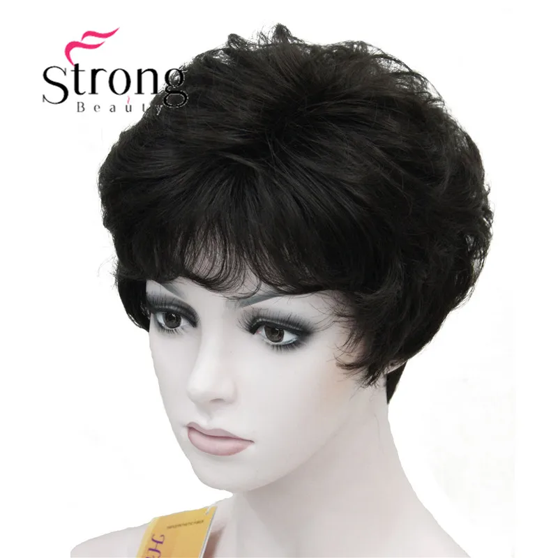 StrongBeauty женский короткий синтетический парик из натуральных волос, светильник, парик из коричневых волос - Цвет: 4 Dark Brown