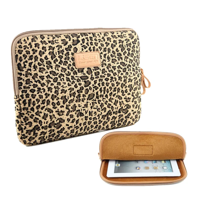 Laptop bag Case for Macbook Xiaomi Lenovo Asus HP Leopard pattern Canvas Sleeve 11 13 14 15.6 inch women men Laptop Cover