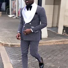 Мужской черный двубортный Свадебный костюм жениха со штанами смокинг для мужчин свадебные костюмы Лучший мужской костюм(пиджак+ брюки+ Бант