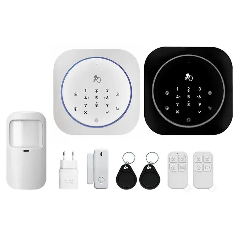 

Wireless Infrared Motion Detector APP Control Auto Dial Security Burglar Alarm Learn 10 RFID Cards and Customize Names