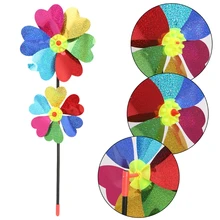Красочные DIY блесток мельница ветер Spinner домашний сад двор декоративные Детские игрушки 72XF