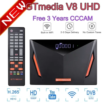 

2020 new Gtmedia V8 UHD DVB-S2/S2X DVB-T2 DVB-C ATSC-C receptor de satélite built in wifi for h.265 YouTube Satellite receiver