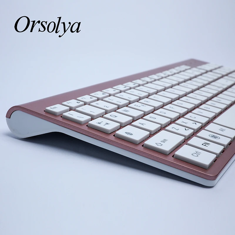 2,4G Беспроводная клавиатура и мышь Combo Orsolya Whisper-тихий, английский/Немецкий DE/Итальянский IT макет клавиатуры, розовое золото+ серебро