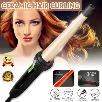 

Rotating Electric Hair Salon Curler Tool Ceramic Curling Iron Wand Roller Quick Heat Home Salon Fashion Styling Tools 14-25mm