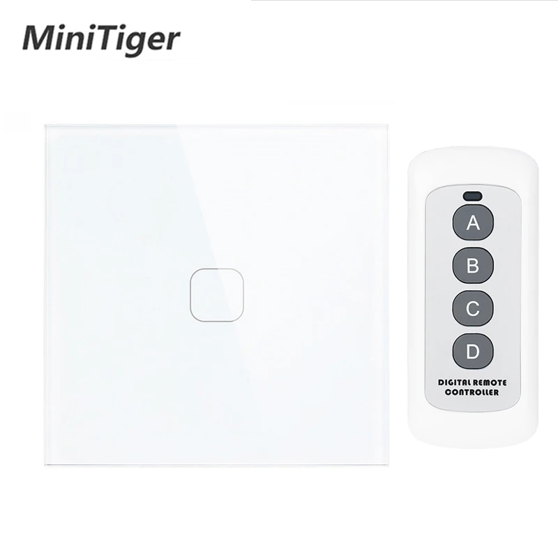 Умный дом Роскошный белый кристалл стекло, настенный выключатель, сенсорный выключатель, нормальный 1 банда 1 способ переключатель, высокое качество - Цвет: 1 Gang Remote White