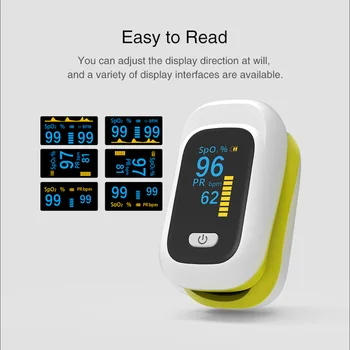 

OLED Colorful Screen Display Blood Oxygen Meter Gauge Heart Rate Measurement Device Oximeter