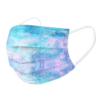 

10/20/30/50pc Adult Tie-dye Gradient Printed Three-layer Non-woven Dust-proof Disposable Mask Mascarillas Print Masks Masques