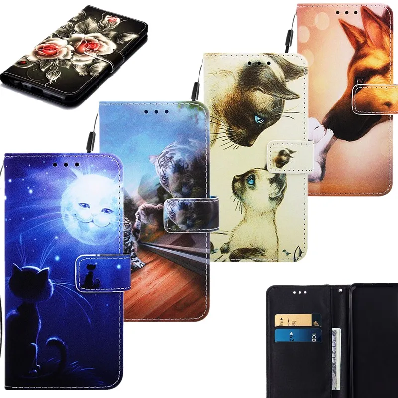 Чехол со слотом для карт huawei mate 20 lite/mate 30/mate 30 Lite/nova 5i Pro с ярким рисунком животных