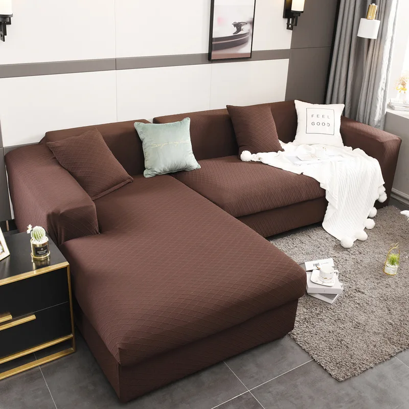 

Solid Color Sofa Covers For Living Room Slip-resistant Sofa Cover Stretch L-shaped Case For Sofa 1/2/3/4 Seater Couch Cover