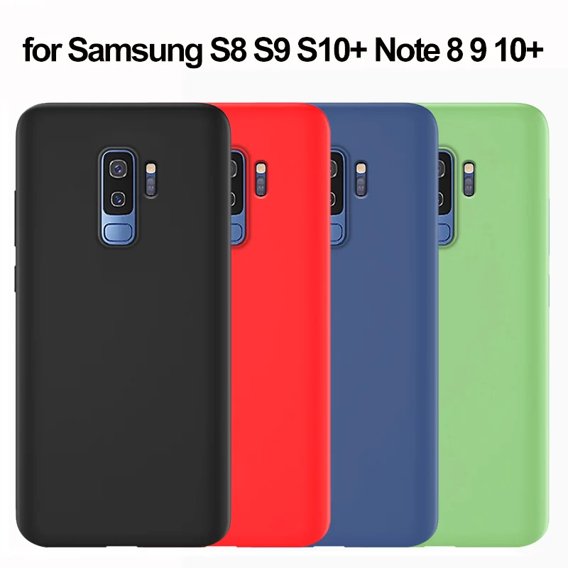 Оригинальный жидкий силиконовый чехол для samsung Galaxy S8 S9 Plus S10 Lite S10E Note 8 9 10 Pro мягкий