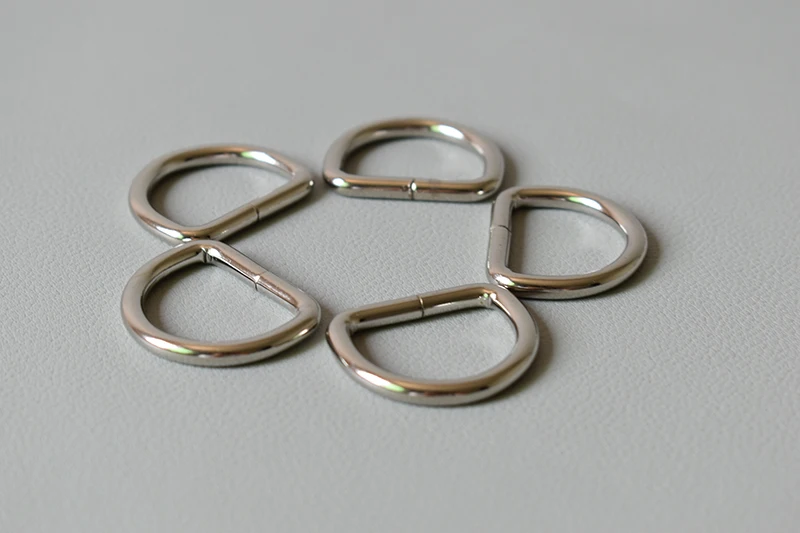 10Pcs/Lot D Ring For 1Inch(25mm) Webbing Dog Collar Connect Metal Buckle Heavy Duty Semi Ring Ribbon Clasp Knapsack Belt Buckle