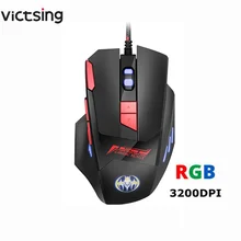 Проводная игровая мышь VicTsing 3200 dpi, 8 кнопок, RGB светильник, мыши, программирование макросъемки, геймер, для настольного компьютера, ноутбука, ПК, игровой микрофон