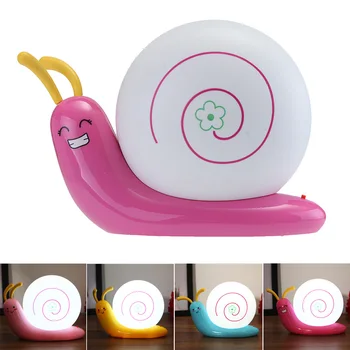 

4 Color Mini Snail LED Children Night Light Cute Cartoon Baby Bed Lamp