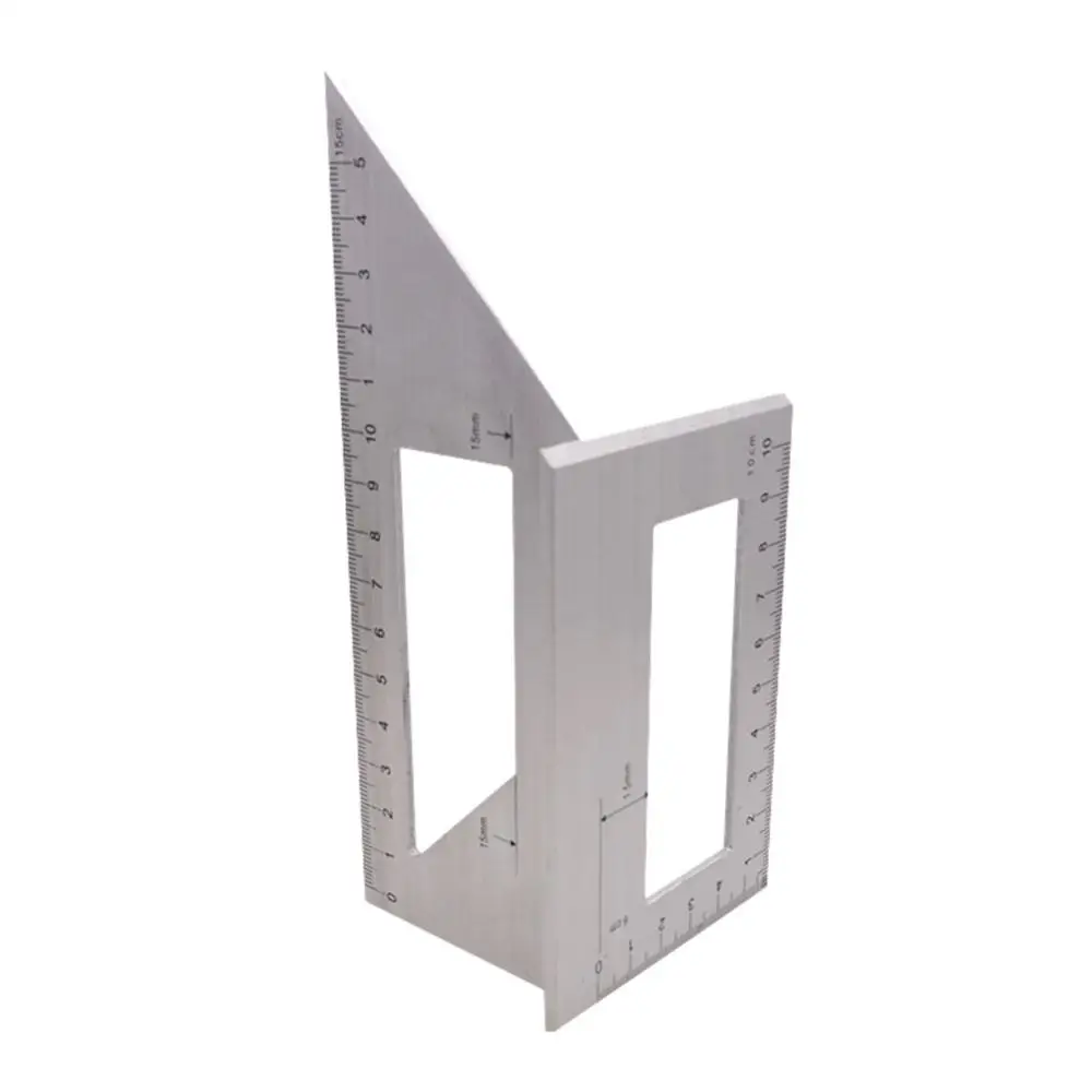 

Aluminum Alloy Woodworking Scriber T Ruler 45/90 Degrees Square Angle Ruler Multifunctional Angle Protractor Gauge Measuring