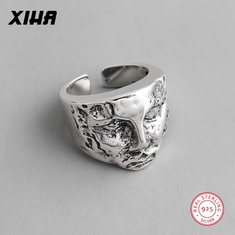 Винтаж абстрактный человека уход за кожей лица кольца для Для женщин 925 пробы