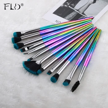 

FLD 12pcs Makeup Brushes Set Professional Eye Shadow Eyeliner Eyelash Eyebrow Mascara Make Up Brush Set Tools Kit