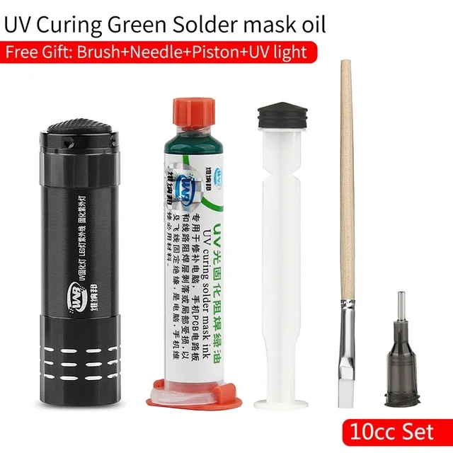 Green Oil UV curing Solder Mask Paint Prevent Corrosive Arcing for BGA PCB Rework Repair Tool Soft Brush USB LED Light Needle custom welding helmet Welding & Soldering Supplies