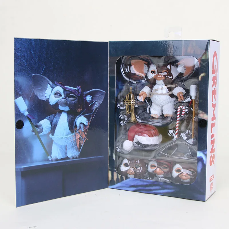 10 см NECA фильм Gremlins фигурка игрушка Gremlins Ultimate Gizmo Deluxe 1/7 масштаб фигурка с рождественским шарфом кукла Санта подарок - Цвет: with box