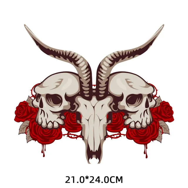 Bull Head Iron on Patches for Men's Clothing Cool Cow Parches Thermal Transfer Stickers on Punk Clothes Accessories Appliques T X0021