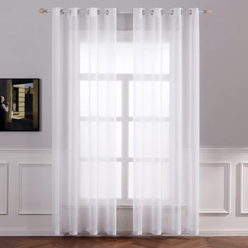 

Solid Tulle Sheer Window Curtains for Living room the Bedroom Modern Tulle Curtains Fabric for Kitchen Voile Drapes Customize