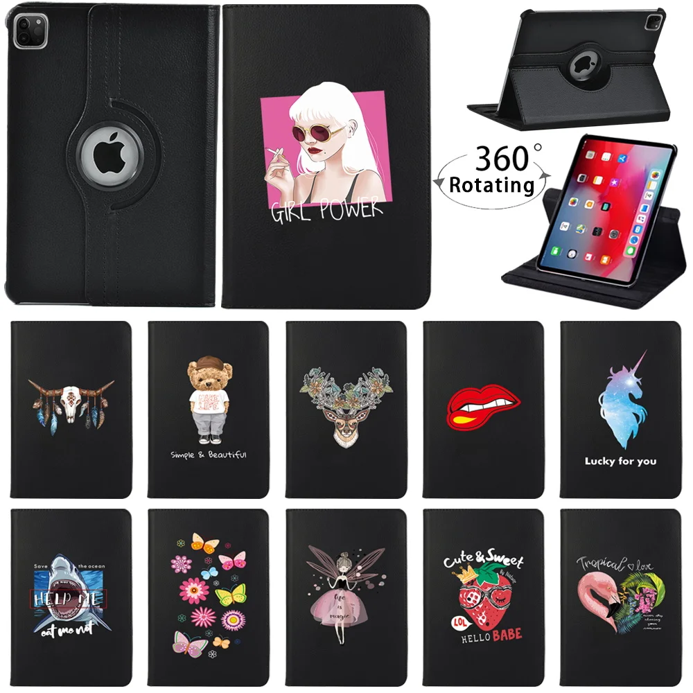 

360 Degree Rotating Leather Smart Cover Case for Apple Ipad Air 1/2 9.7"/Air 3 10.5"/Air 4 10.9" Shockproof Tablet Case