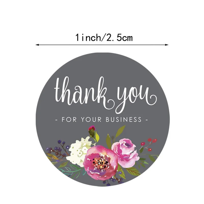 100-500pcs Labels Roll Flower Thank You Stickers Scrapbooking For Gift Decoration Stationery Sticker Seal Label Handmade Sticker