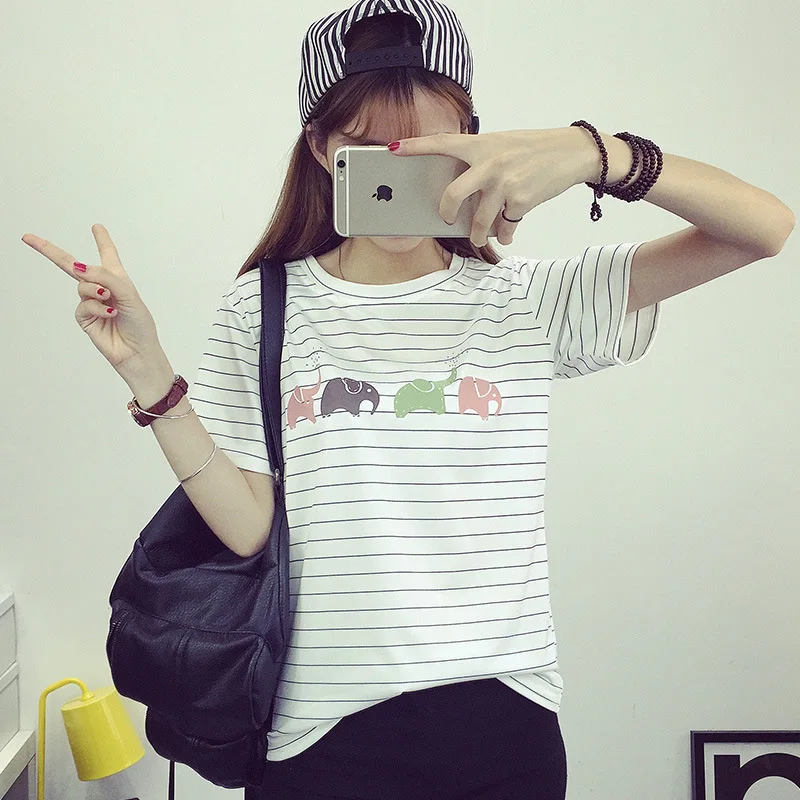 

T-Shirt Women Short Sleeves Shirt 100% Cotton Awesome Femme Summer Top
