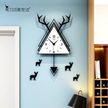 

MEISD Large Wall Clock Creative Nordic Design Wall Watch Home Decor DIY Stickers 3D Swinging Silent Room Clocks Free Shipping