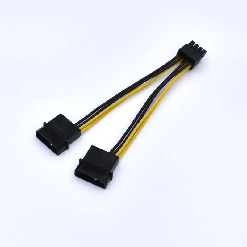 10cm Dual 4-Pin IDE Molex TO CPU 8 PIN Power Supply Adapter Cable power cable