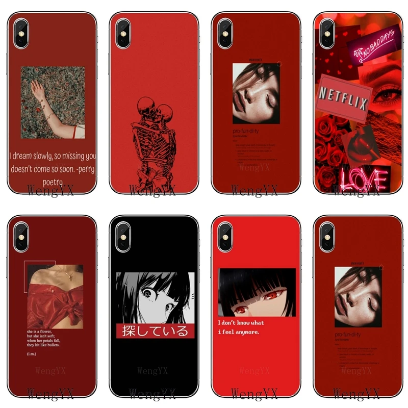 Популярный красный эстетичный чехол для iPhone XR X XS Max 8 7 6s 6 plus SE 5s 5c 5 iPod Touch