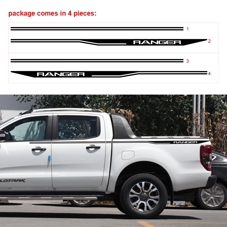 Верхняя часть тела виниловая наклейка комплект для Ford ranger 2012 2013 2014 2015 2016 2017 2018
