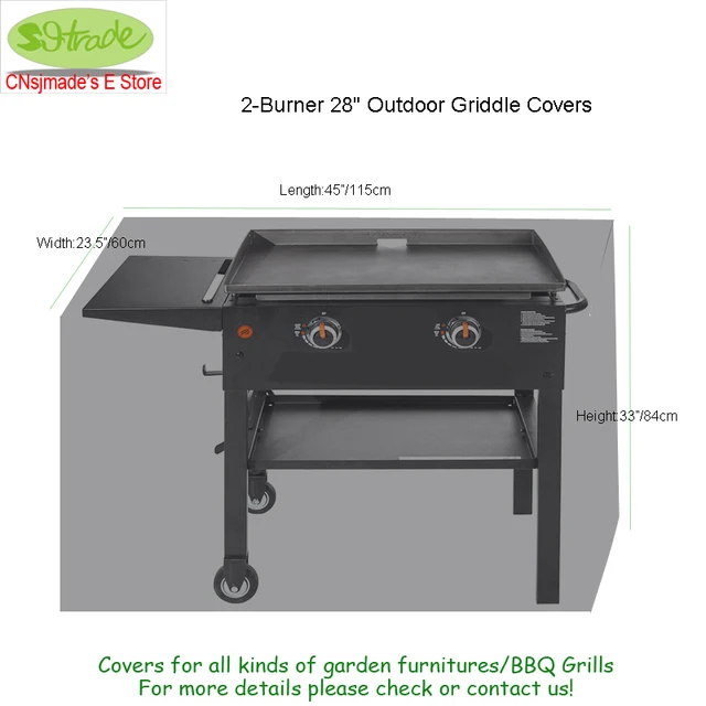 2-Égő 28 "-Os Kültéri Serpenyő Fedele 155X60X84Cm Lapos Grill Burkolatok Fekete Hátsó Udvari Felhasználás Meghosszabbítja A Élettartamát - Image 3