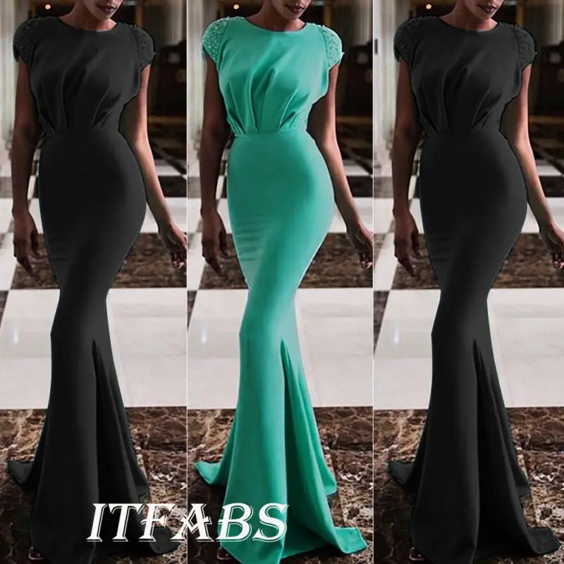 Ретро Винтаж Для женщин Maxi Dress Vestidos торжественное платье на свадьбу, сексуальное, Клубное, с длинным вечерние платье для выпускного вечера с русалочкой для девочек платье плюс Размеры