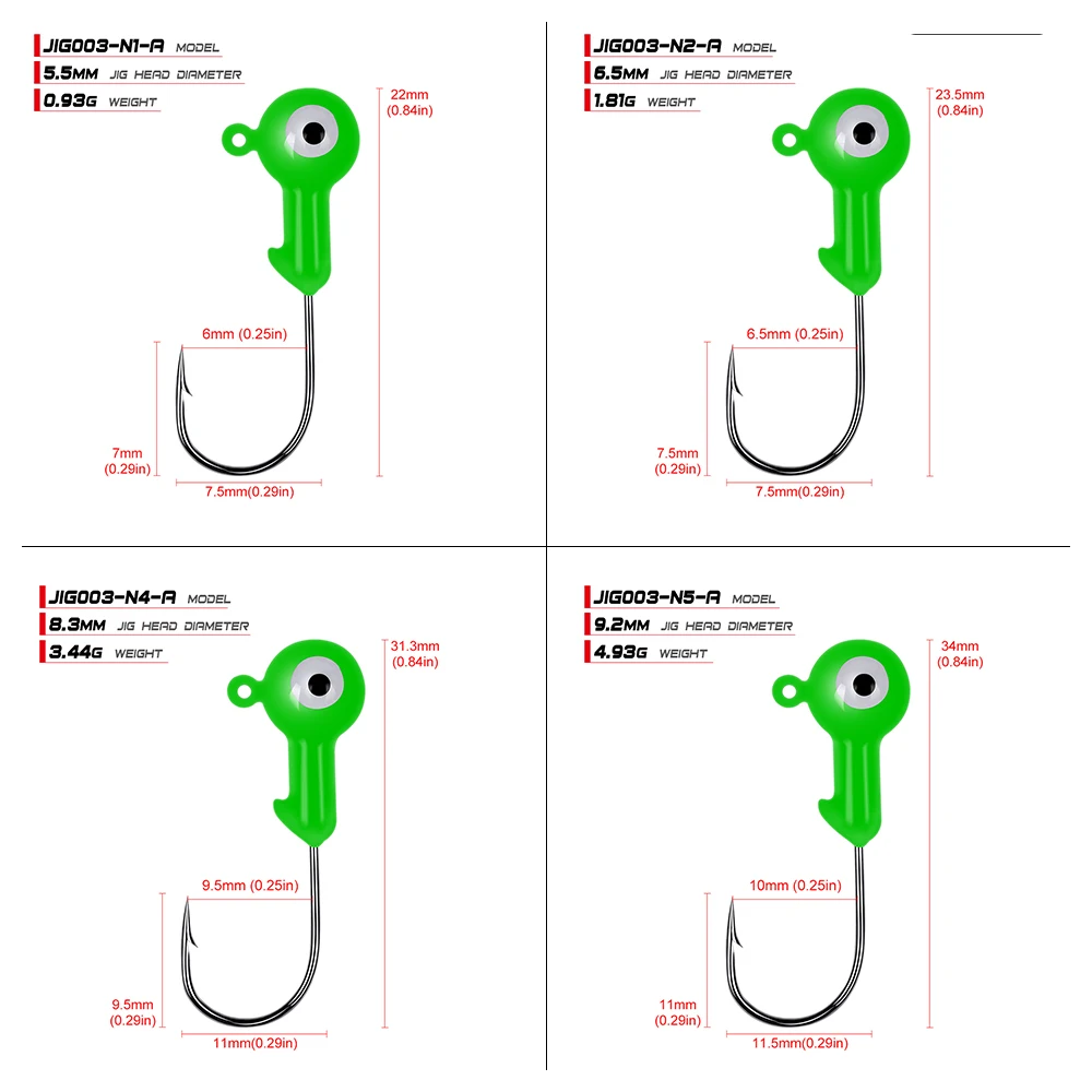 100 шт./лот, джиг, большие крючки, свинцовые, с круглой головкой, рыболовные приманки, Джиги, крючки, 1г-2г-4г-5г-7г-10г, рыболовные крючки, 5 цветов