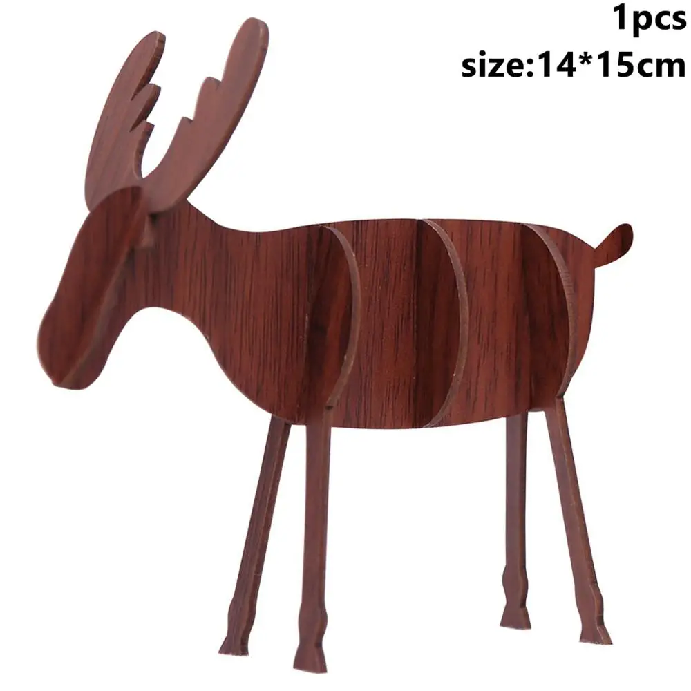 Deer Pendants 5 Taoup милый деревянный искусственный Рождественский белка Рождественский Декор для домашнего декора для рождественских украшений поддельные белки животное Noel - Цвет: Deer Pendants 5