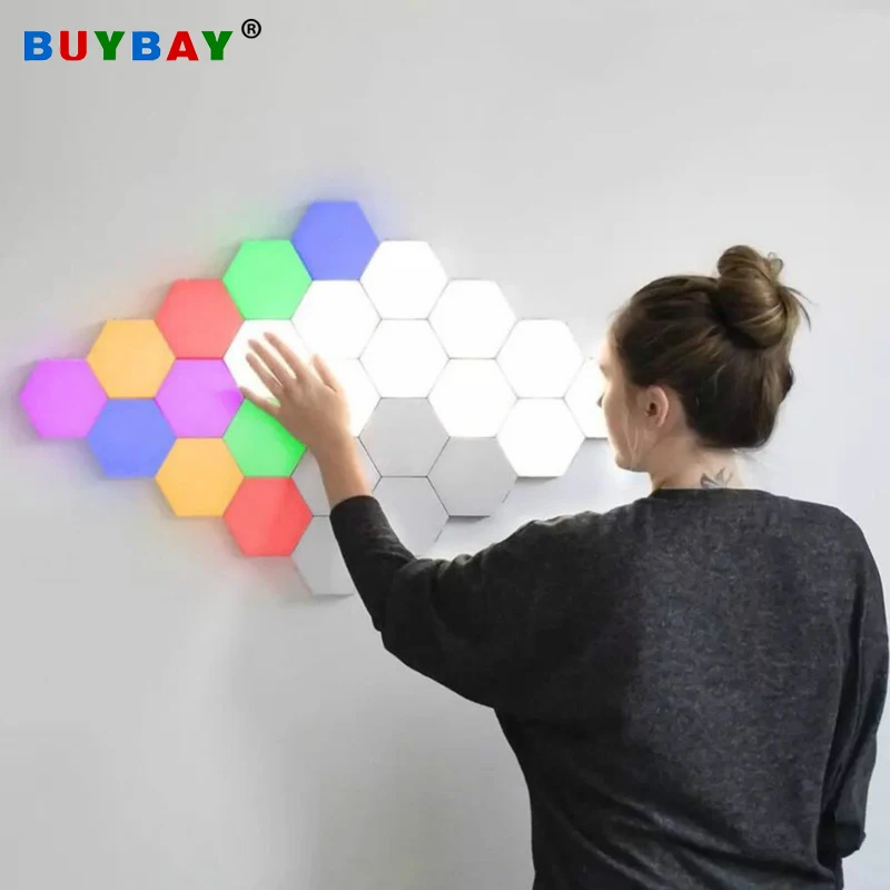 

LED Hexagon Nightlight Quantum Lamp Modular Touch Sensitive Lighting Magnetic Modular Mood Light for Home Decor DIY Wall Lampara