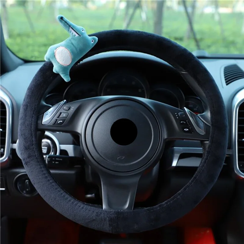 Динозавр/Крыса плюшевый чехол рулевого колеса автомобиля милый мультфильм универсальные аксессуары для интерьера набор женщин/мужчин 4 дизайн автомобильные Чехлы Новинка