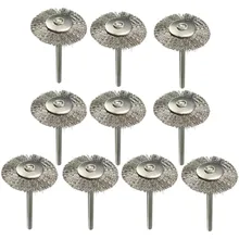 10 шт. 25 мм стальная проволока колеса щетка совместима с шлифовальной машины роторный инструмент ручные инструменты запчасти