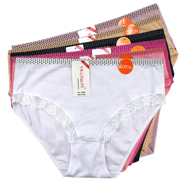 4XL High Waist Plus Size Panties Women'S Underwear Big Sexy Lace